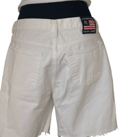 Image 8 of Vintage Ralph Lauren White Denim Cut- Off Shorts - Size 12  