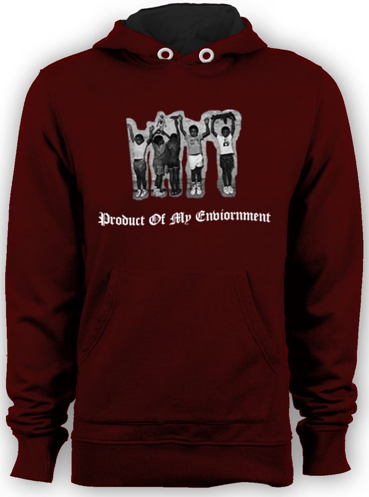 Image of Product Of My Environment Maroon Hoody 