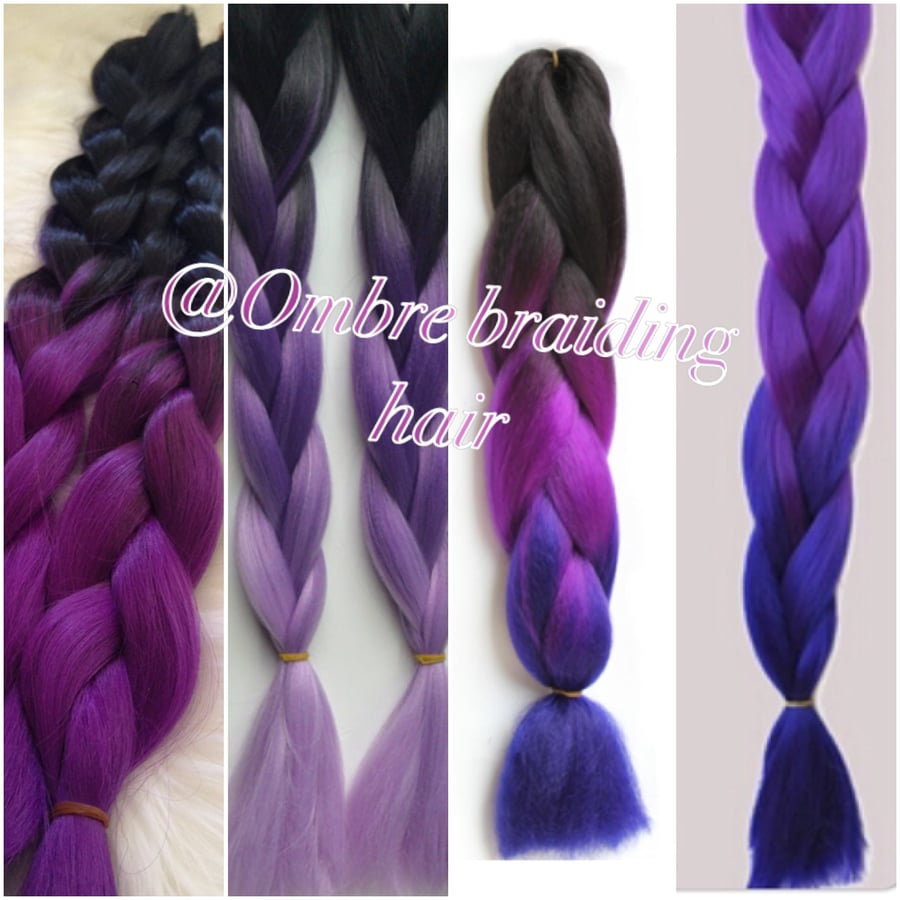 Image of ALLURING PURPLE OMBRE BRAIDING HAIR 5PACKS INCLUDED
