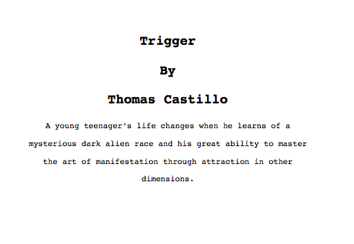 Image of Screenplay: Trigger (2015)