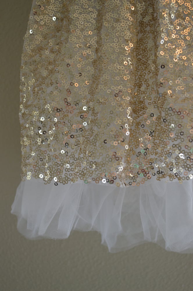 Image of Girl's Gold Sequin Skirt