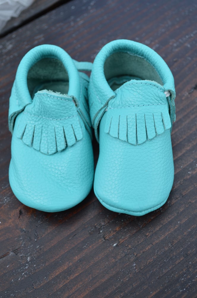 Image of Tiffany Blue - Genuine Leather Moccasins