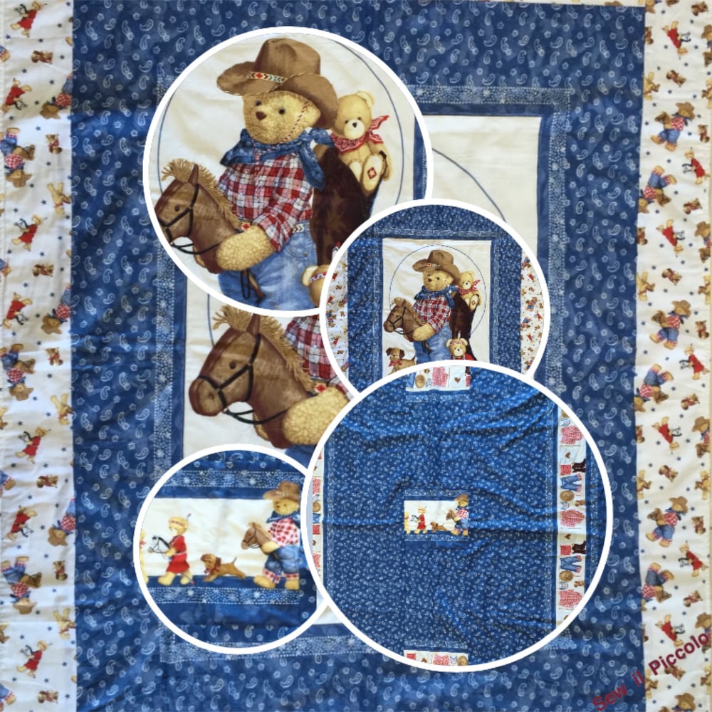 Image of Cot and/or Toddler Bed Cowboy Teddy or Winnie the Pooh Doona