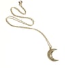 Crescent Moon necklace in sterling silver or gold