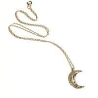 Image 3 of Crescent Moon necklace in sterling silver or gold