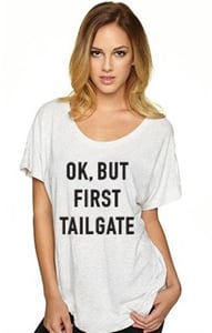 Image of Ok, But First Tailgate: White Short Sleeve