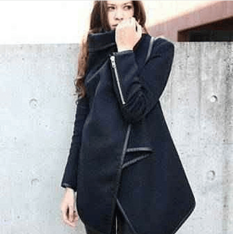 Image of TRENCH WOOLEN IRREGULAR TURTLE NECK COAT