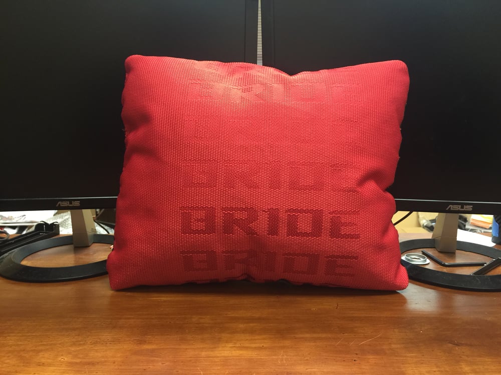 Image of Jdm Bride Pillow Red / Black Car Back Seat Interior Drift Illest Euro MEDIUM SIZE