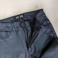 Image 4 of Women’s JC & JQ Navy Blue Shimmery Coated Skinny Jeans