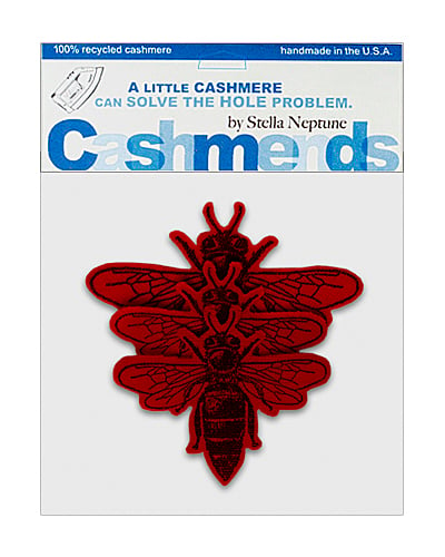 Image of Iron-On Cashmere Bees - Classic Red