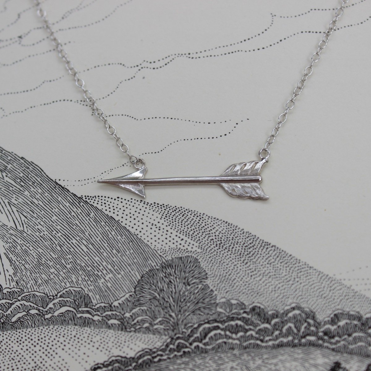 Image of *SALE* silver arrow necklace