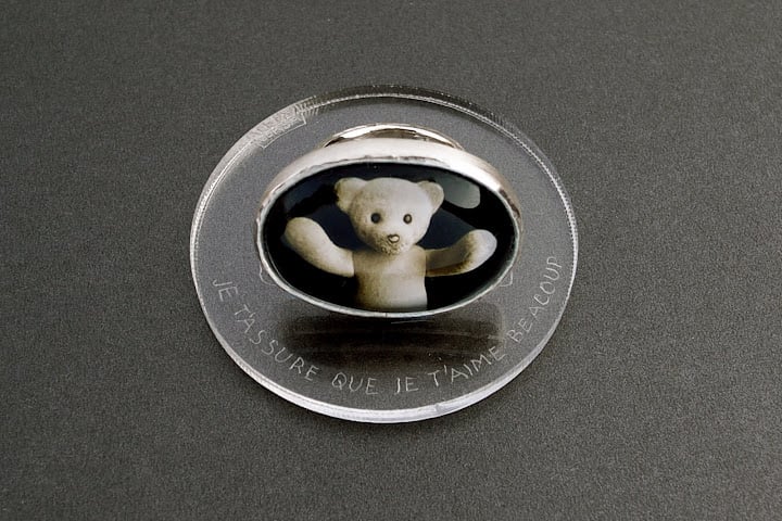 Image of "Surrounds me with.." teddy-bear’s silver ring with photo and rock crystal  · ТOTUM ME.. ·