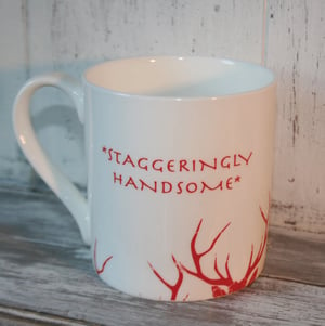 Image of Staggeringly Handsome Fine Bone China Mug in Red 