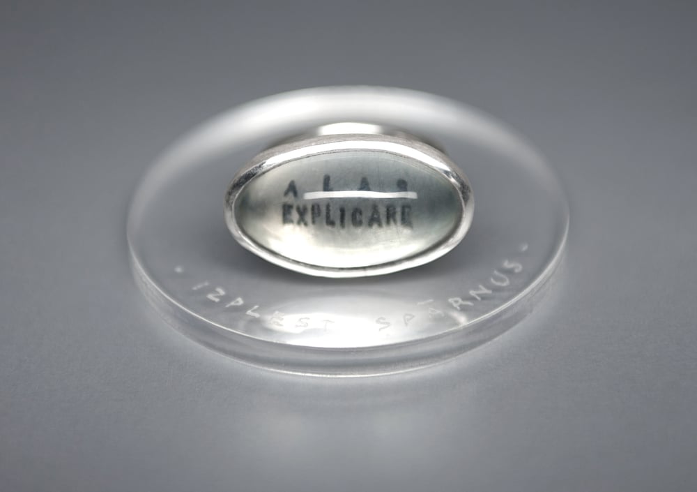 Image of "Open out the wings" silver ring with rock crystal  · ALAS EXPLICARE ·