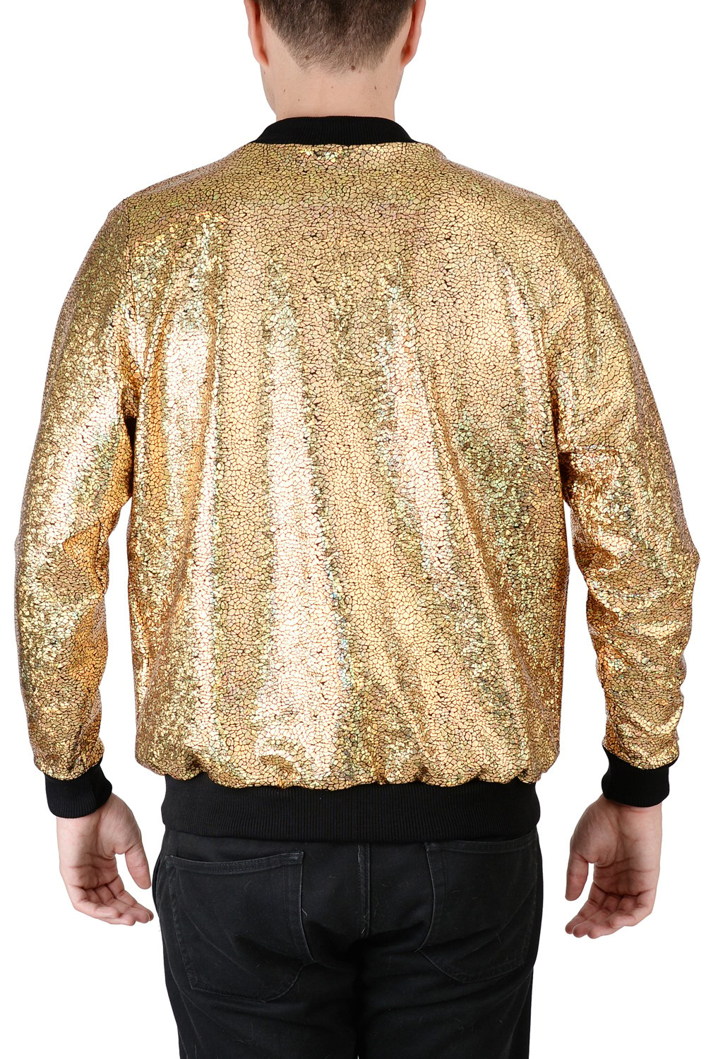 Image of Mens Gold Disco Bomber Jacket