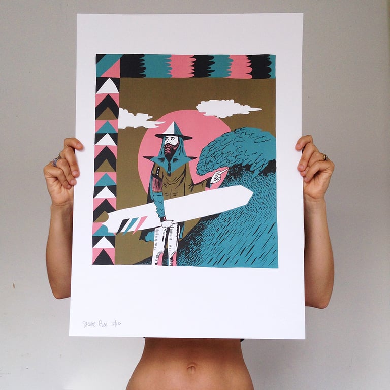 WEIRD VALLEY LIMITED EDITION A2 INDIGO ART PRINT