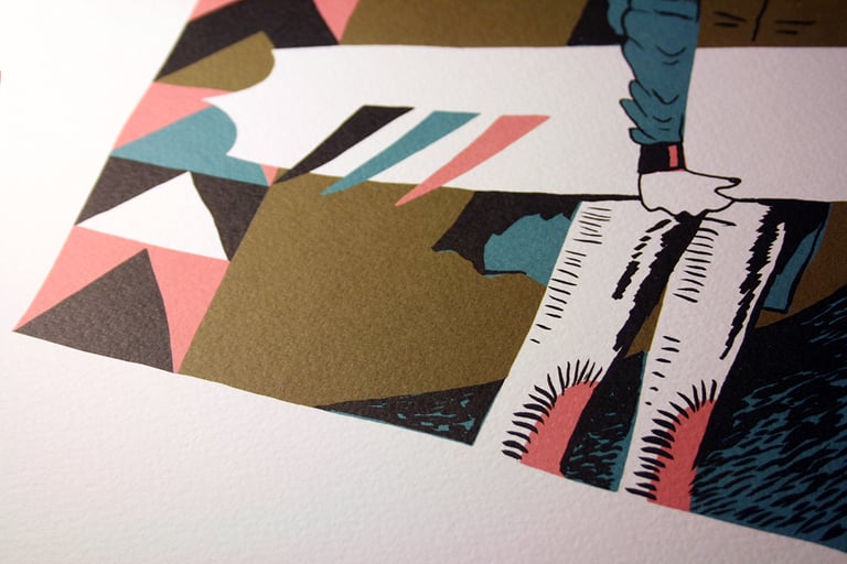 WEIRD VALLEY LIMITED EDITION A2 INDIGO ART PRINT Image 2