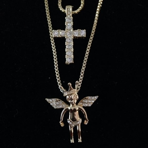Image of Angel with crown / bling cross