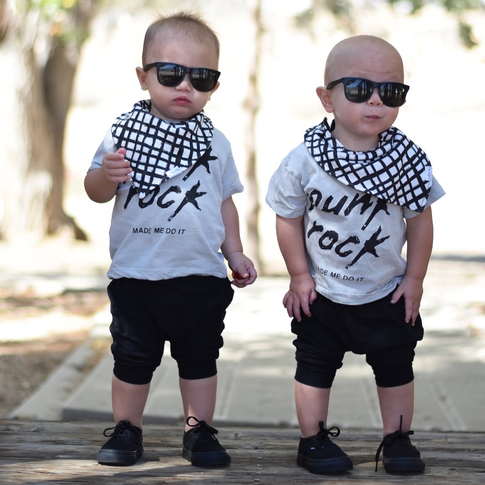 Image of Organic Black + White Grid Bibdana