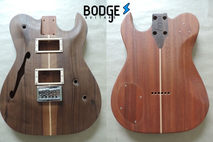 Image of *Custom Flamed Walnut - hollow guitar body