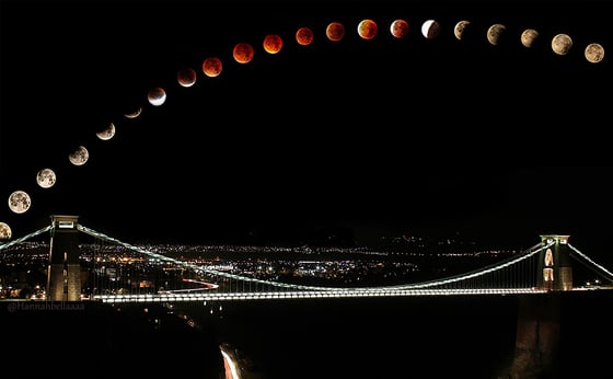 Image of Full arch of Lunar eclipse canvas A1 (24x36inch)