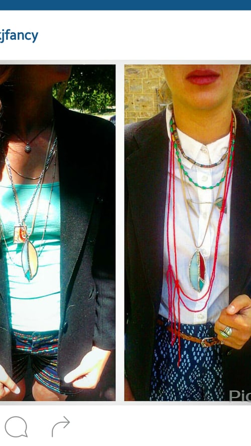 Image of Bohemian Feather pendant-wearable glass