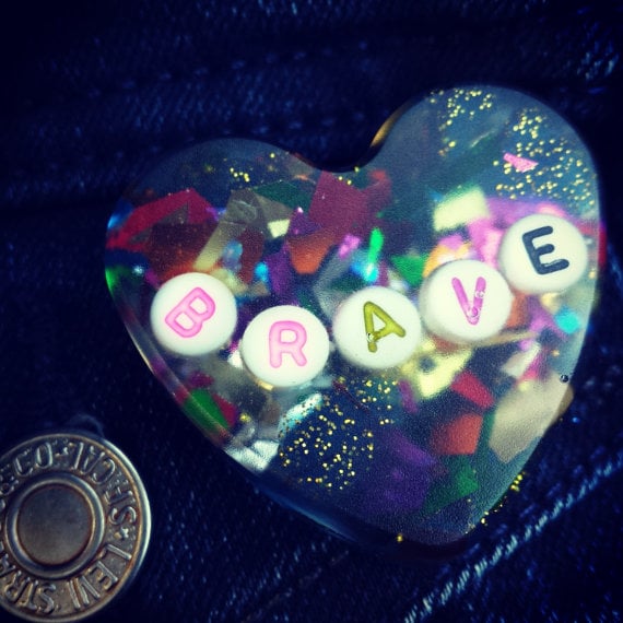 Image of Handmade Confetti Glitter Braveheart Lapel Pin