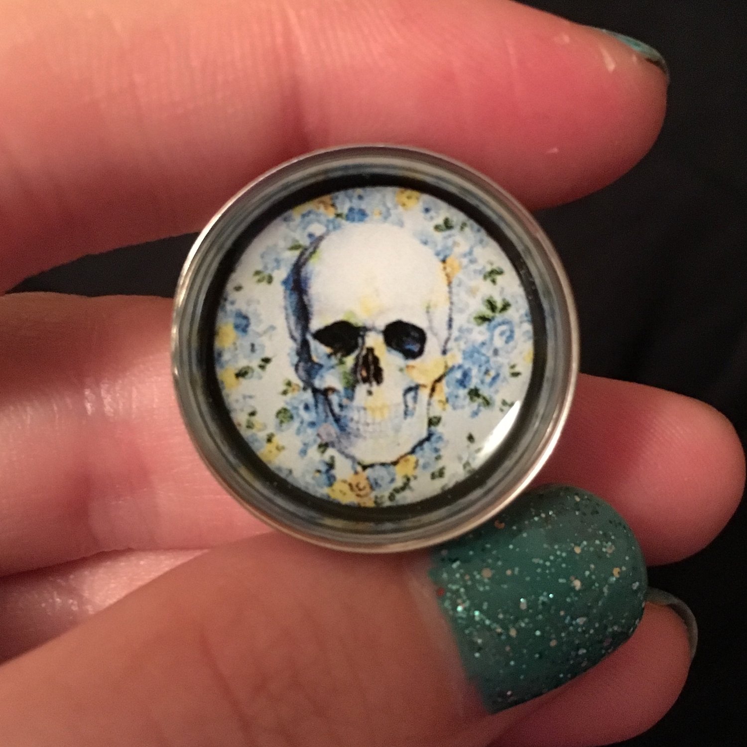 Image of Floral Skull Plugs (sizes 2g-2")