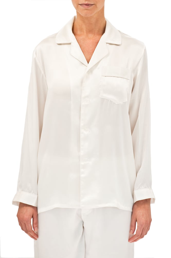 Image of Silk Pyjamas - White