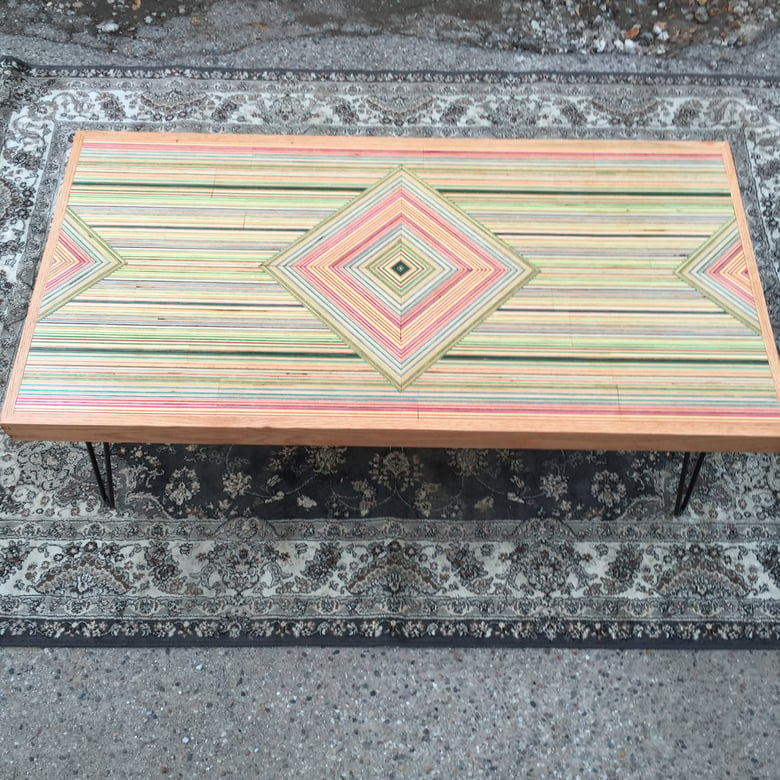 Image of Gleaming the Cube, recycled skateboard coffee table