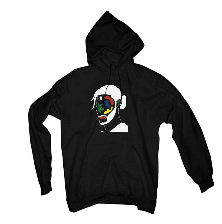 Teamsesh Bones Hoodie Bones face artwork by Kreate47 Sesh logo on back Blac...