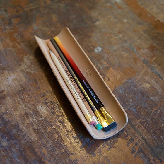 Image of Leather Desk Pencil Tray