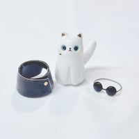 Image 4 of White cat with Gojo outfit Ceramic Figurine #1