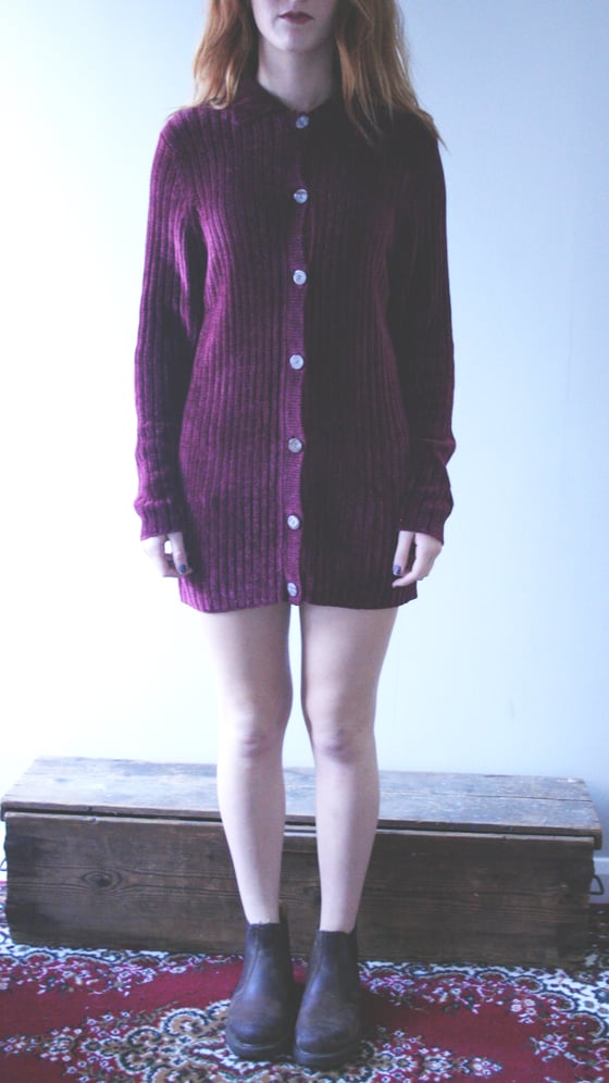 Image of MAROON WOOL DRESS