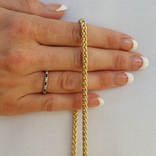 Image of GOLD Chain Luxury Strap - Mini Braided Chain - 3/16" (4mm) Wide - Choose Length & Hooks/Clasps