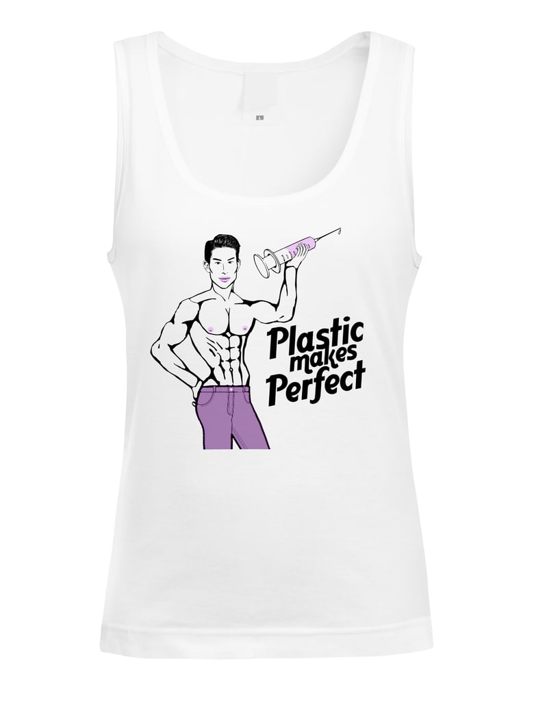 Image of OFFICIAL JUSTIN JEDLICA CARICATURE “PLASTIC MAKES PERFECT” TANK