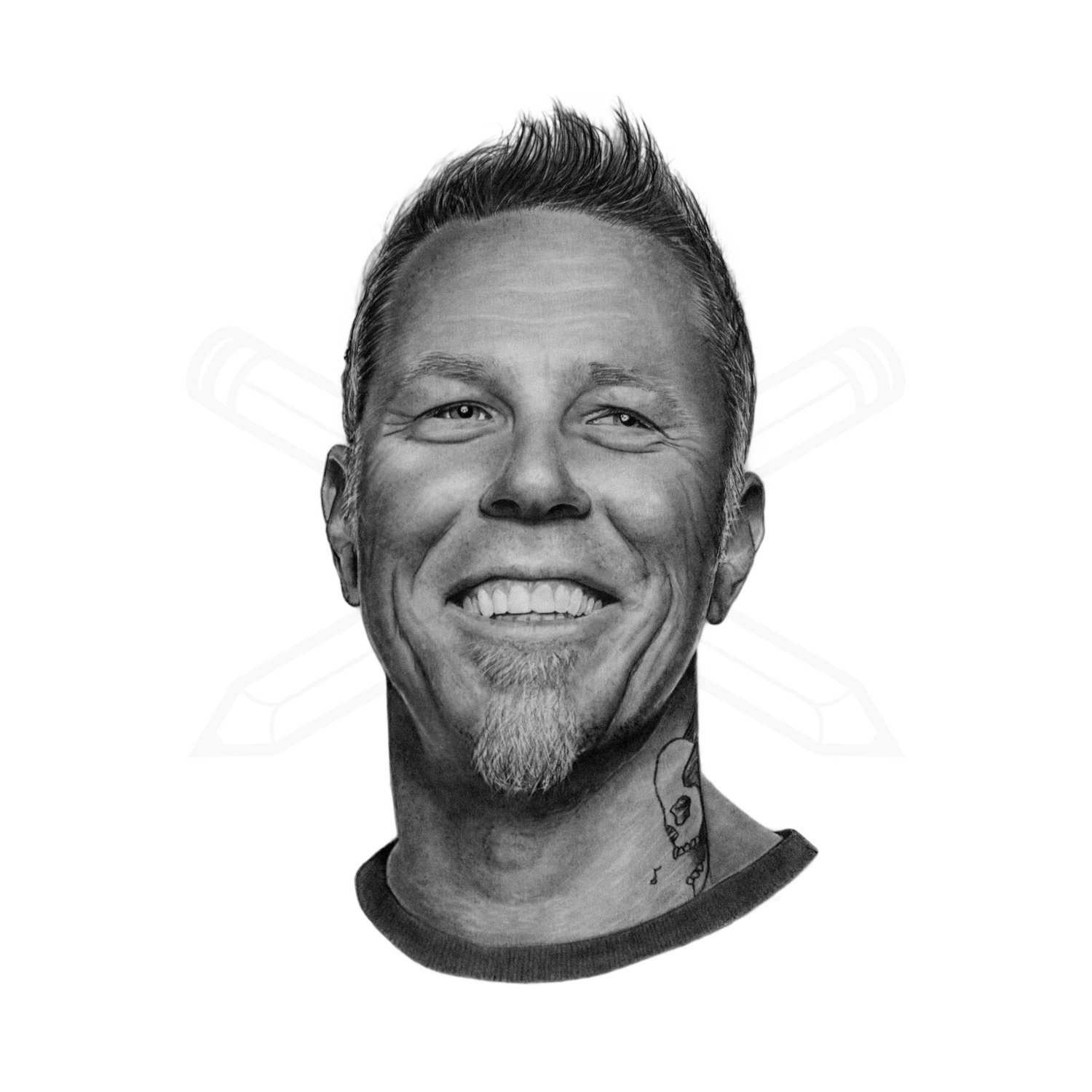 Image of James Hetfield - 10x8" Mounted Giclee Fine Art Print