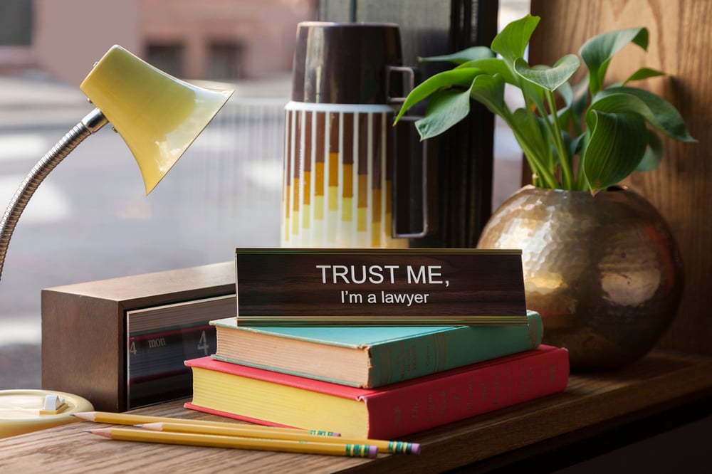 Image of TRUST ME, I'm a lawyer nameplate
