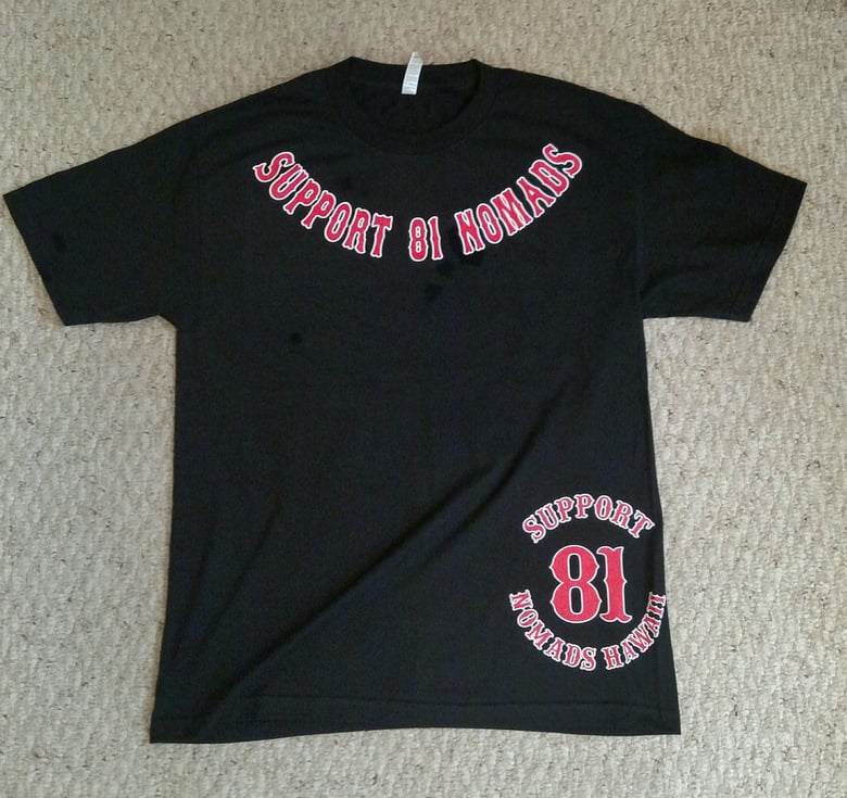 Image of Hells Angels Nomads Hawaii Support Tshirt Black