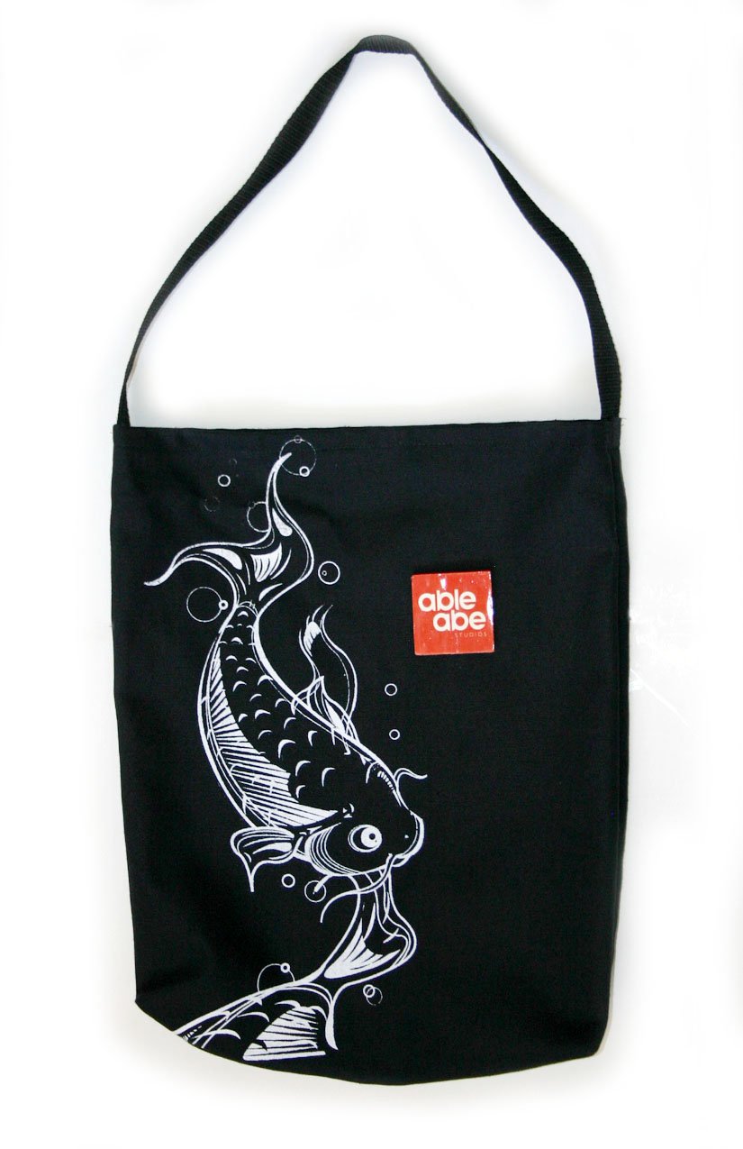 Image of Koi fish embellished tote bag