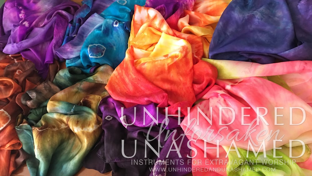 Image of Spirit Led Hand-Dyed Silk Flags