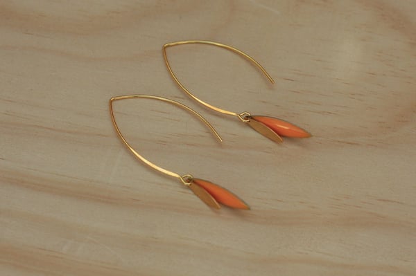 Image of Boucles d'Oreilles Nina Sequin et Navette Orange