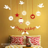 Christmas Ornaments - joy, dove, peace, Removable Window or Wall Decal