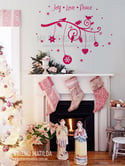 Holiday Branch - Joy, Love, Peace - wall decal for christmas
