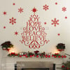 Wording Christmas tree with snow flakes wall decal for Christmas wall and window decal