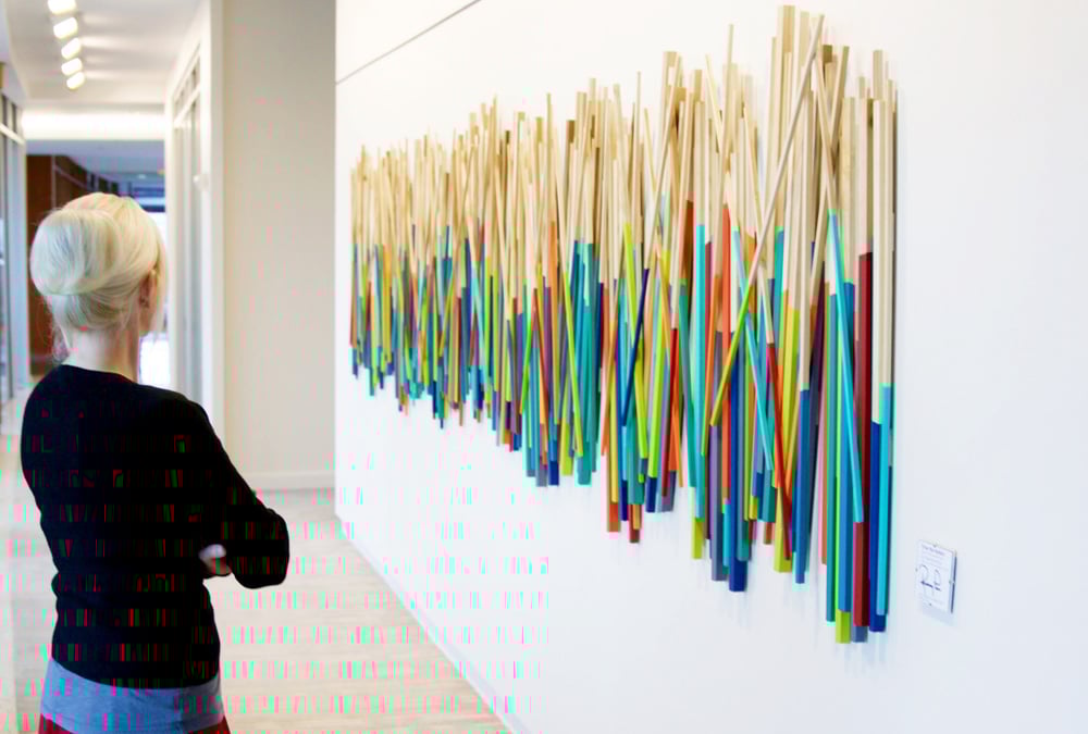 'STICK TOGETHER' | Modern Art | Wood Wall Stick Sculpture | Wood Wall Art | Commercial Wall Art