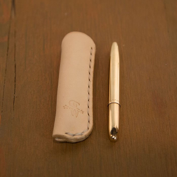 Image of Bullet Fisher Space Pen Leather Sleeve