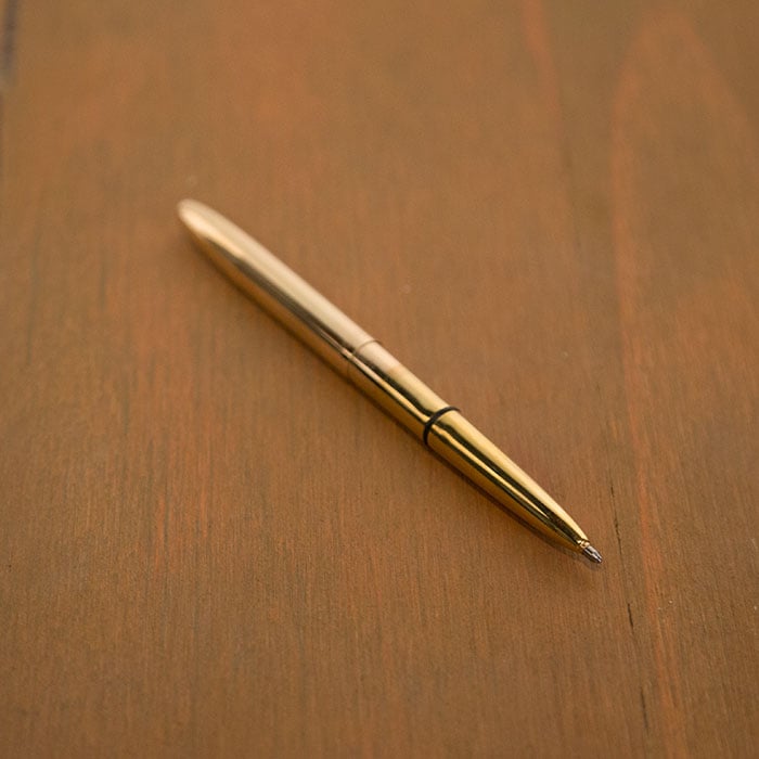 Fisher Space Pen Bullet Pressurised Ballpoint Pen Raw Brass