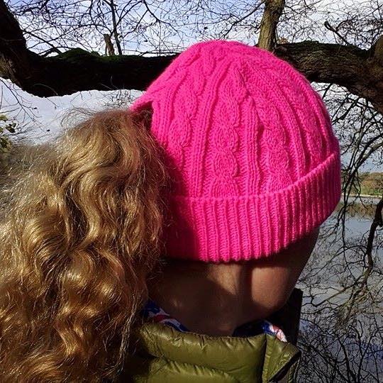 Image of The 'Sports' Cosy Ponytail Hat - Pinkie -Greenie - Tangerinie