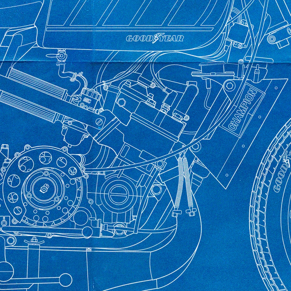 Image of Yamaha TZ750 Giclee Blueprint